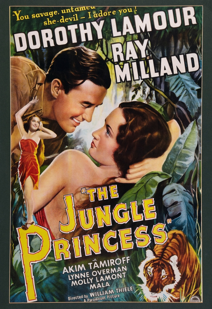 Everett Collection EVCMMDJUPREC001H The Jungle Princess US Poster Art From Left - Ray Milland Dorothy Lamour 1936 Movie Poster Masterprint, 11 x 17 -  Posterazzi