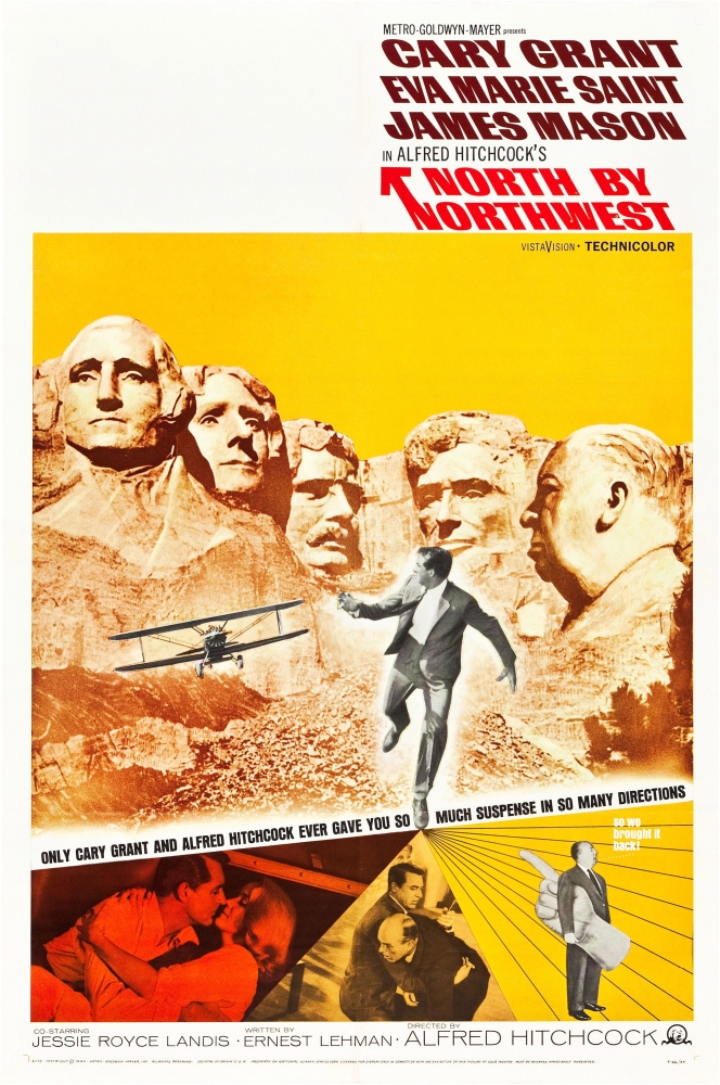 Everett Collection EVCMMDNOBYEC002HLARGE North by Northwest Cary Grant Eva Marie Saint Alfred Hitchcock 1959 Movie Poster Masterprint, 24 x 36 - Large