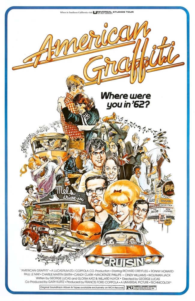 Everett Collection EVCMSDAMGREC007H American Graffiti 1973 Movie Poster Masterprint, 11 x 17