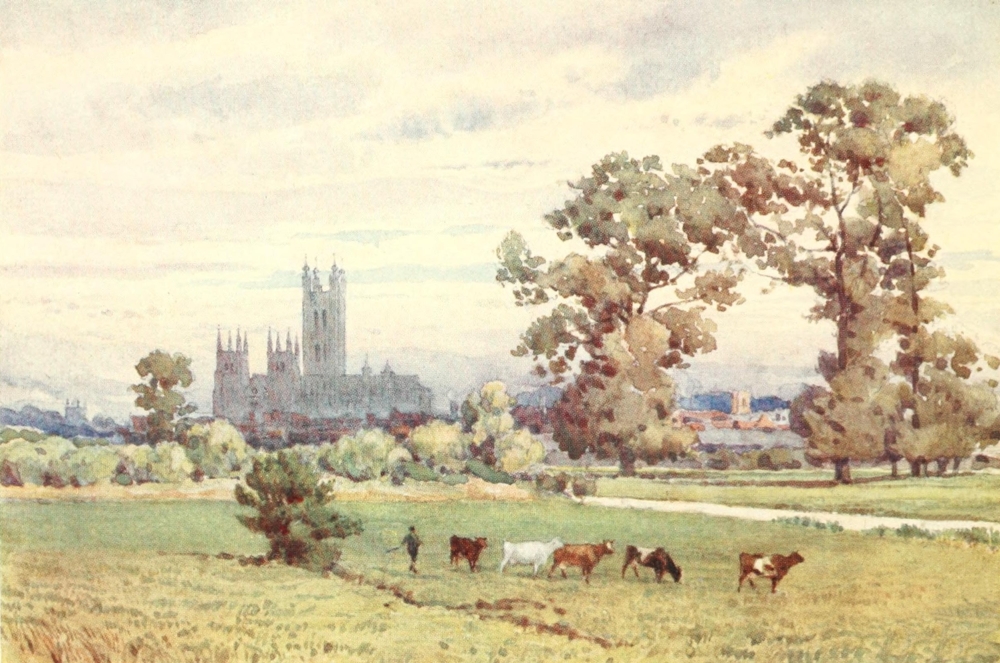 Pilgrims Way Canterbury Cathedral Poster Print by A.H. Hallam Murray - 18 x 24