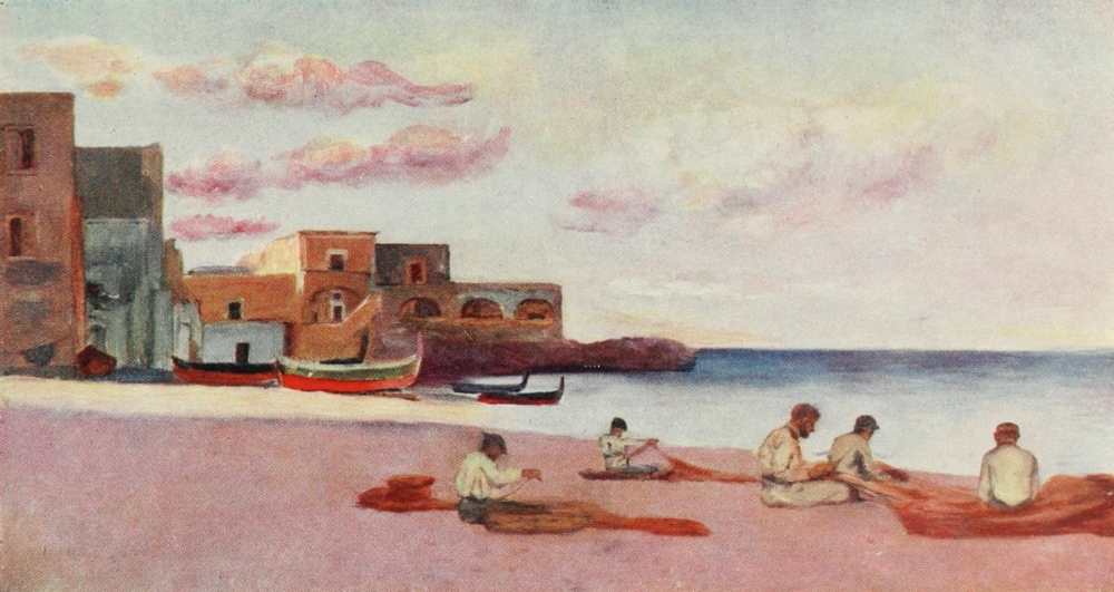 Naples 1904 Ischia Marina Beach Poster Print by Augustine Fitzgerald 18 x 24
