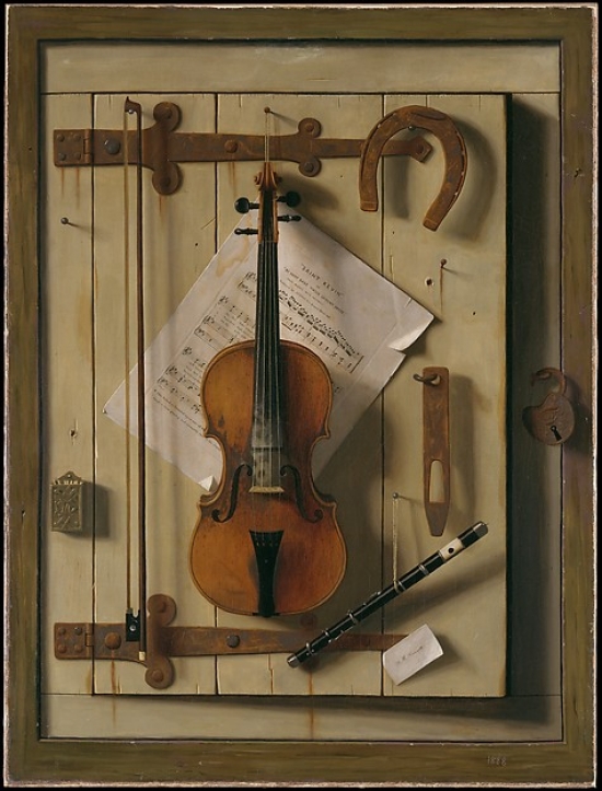 Still Life Violin & Music Poster Print by William Michael Harnett - 1848 1892 - 18 x 24