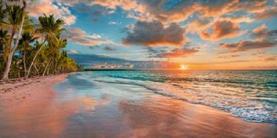 Beach in Maui Hawaii At Sunset Poster Print by Pangea Images, 10 x 20 - Small