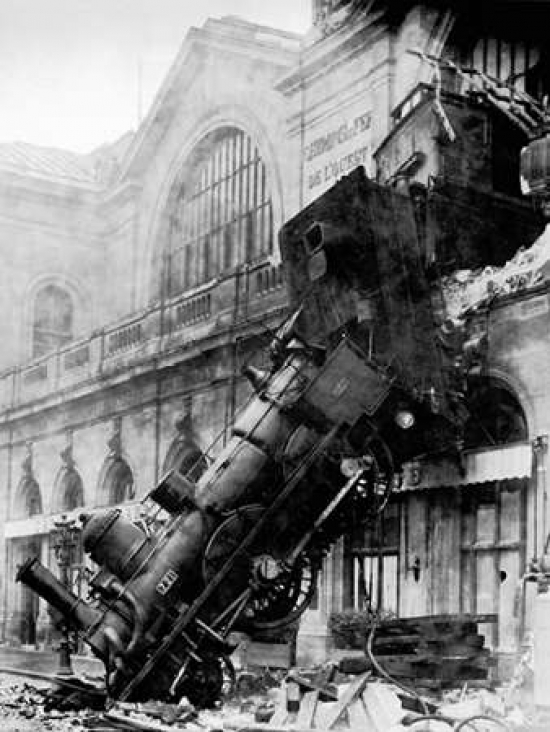 PDX3AP3215SMALL Train Wreck At Montparnasse Paris 1895 Poster Print by Anonymous, 11 x 14 - Small