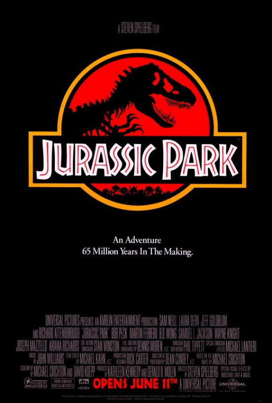 Jurassic Park Movie Poster Print, 27 x 40