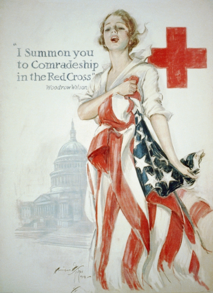 Poster 1918 I Summon You To Comradeship in The Red Cross Poster Print by Harrison Fisher