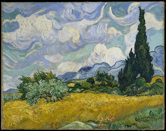 MET436535 Wheat Field with Cypresses Poster Print by Vincent Van Gogh, Dutch Zundert 1853 1890 Auvers-Sur-Oise, 18 x 24 -  Public Domain Images