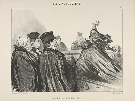 MET625297 Une P Roraison MosthNe Plate 33 From Les Gens De Justice Poster Print by Honor Daumier, French Marseilles 1808 - 1879 Valmondois, 18 x 24