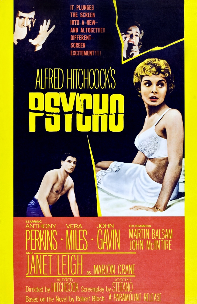 Everett Collection  Psycho Clockwise From Top Left - Anthony Perkins Vera Miles Janet Leigh John Gavin 1960 Movie Poster Masterprint, 24 x 36 - Large -  Posterazzi, EVCMCDPSYCEC019HLARGE