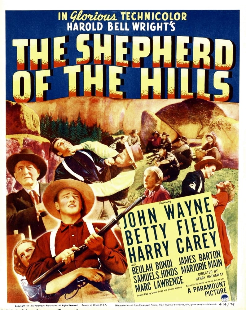 Everett Collection  The Shepherd of The Hills From Left - Harry Carey Betty Field John Wayne On Window Card 1941 Movie Poster Masterprint, 11 x 17