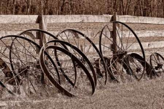 Antique Wagon Wheels I Poster Print by C. Thomas Mcnemar, 24 x 36 - Large