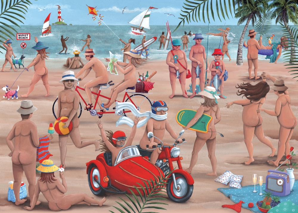 The Nudist Beach Poster Print by Peter Adderley - 34 x 24 - Large