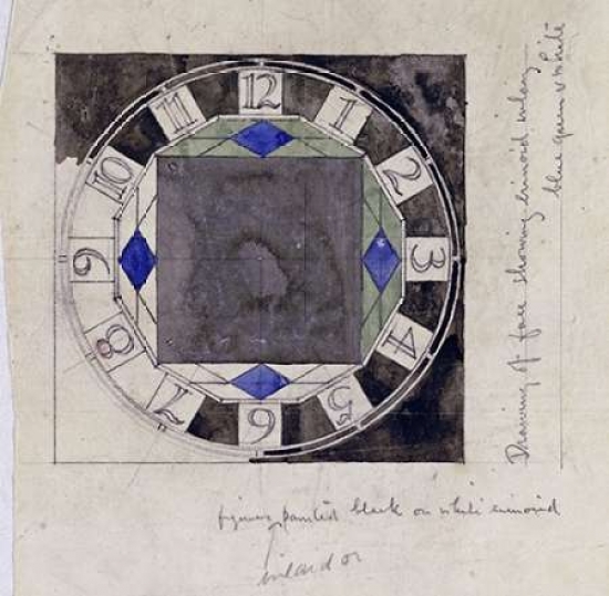 Bentley Global Arts PDX265140SMALL Design for Clock Face 1917 Poster Print by Charles Rennie Mackintosh, 12 x 12 - Small