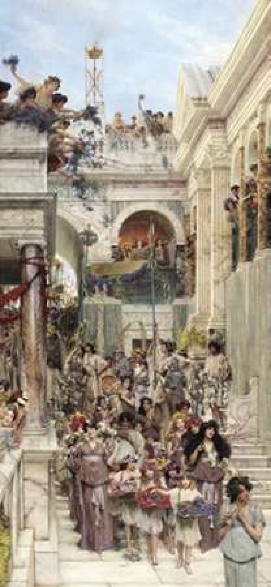 Bentley Global Arts PDX276540SMALL Rites of Spring Poster Print by Sir Lawrence Alma-Tadema, 10 x 20 - Small