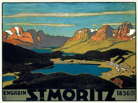 St. Moritz & Engadin Poster Print by Wilhelm F. Burger - 9 x 12 - Small
