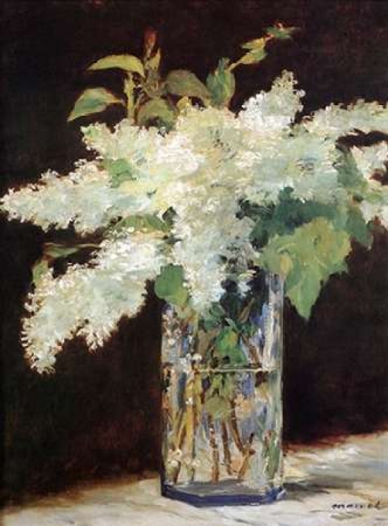White Lilacs Poster Print by Edouard Manet, 9 x 12 - Small