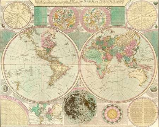 World Map Poster Print by Carington Bowles - Small