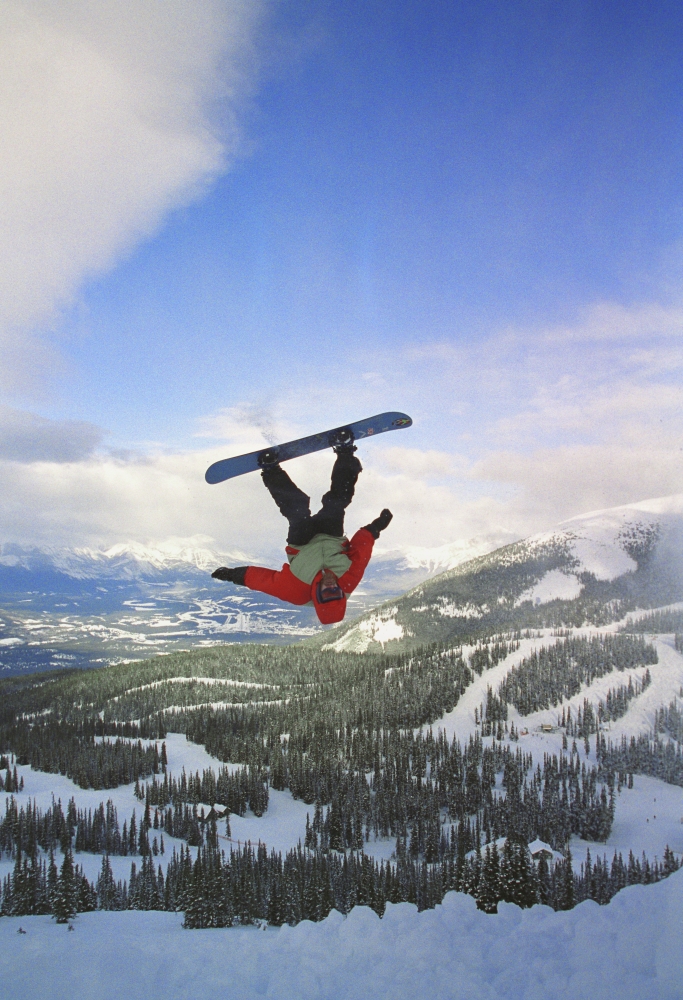 Boarder Upside Down in Air Poster Print - 11 x 17 in.