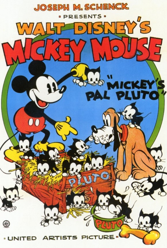 MOVEF7336 Mickeys Pal Pluto Movie Poster Print, 27 x 40