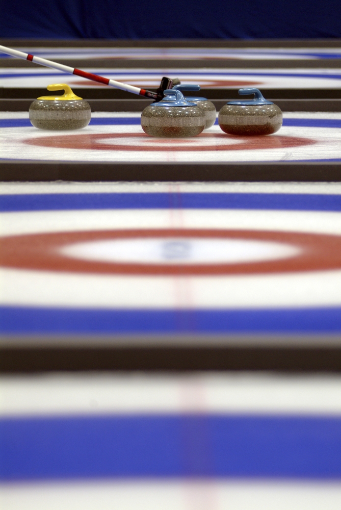 Curling Rocks On Ice Poster Print, 24 x 34 - Large