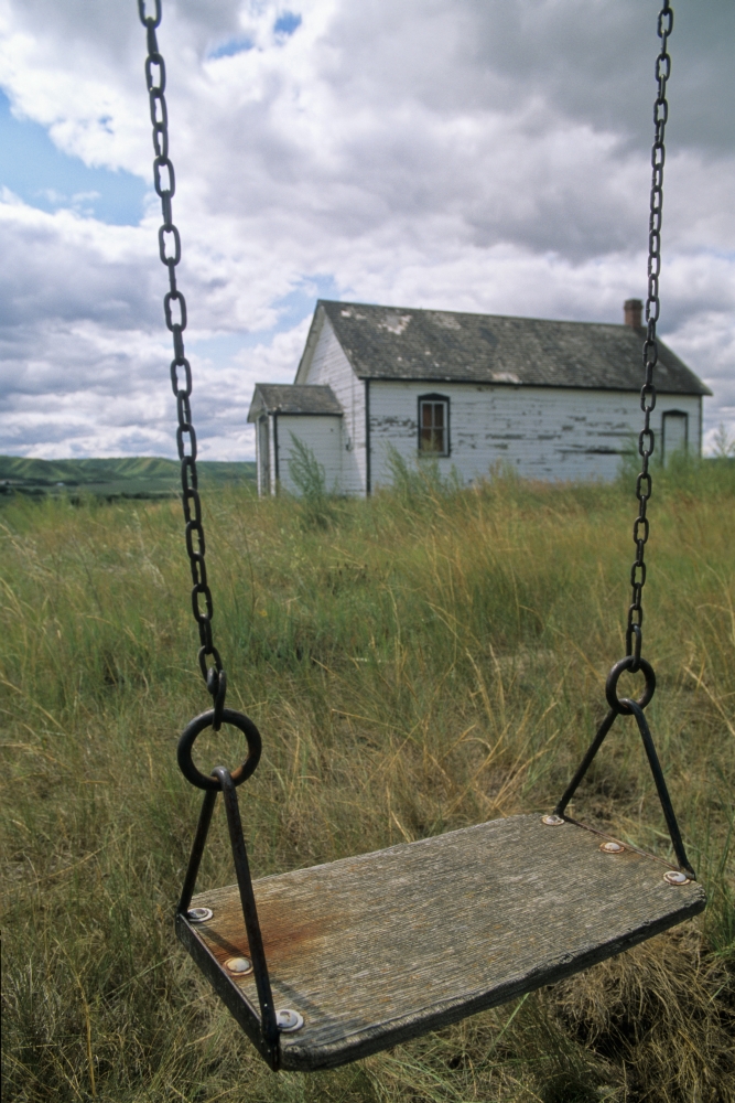 DPI2016910 Swing At Old School House QuAppelle Valley Saskatchewan Poster Print, 11 x 17