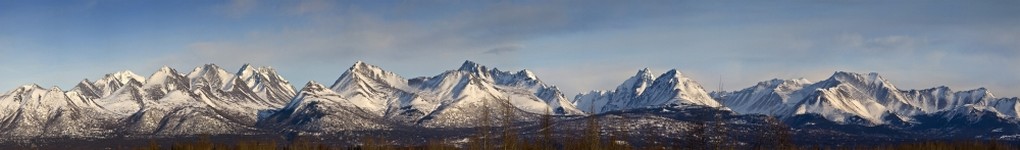 DPI2120809LARGE Panoramic View of The Chugach Mountain Range Above Anchorage Alaska During Spring Poster Print, 44 x 6 - Large