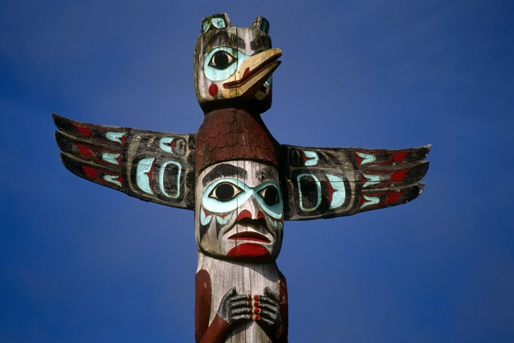 Alaska Native Totem Pole Saxman Southeast Alaska Poster Print 17 x 11