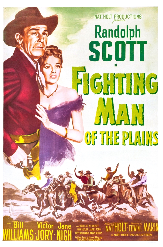 Picture of   Fighting Man of The Plains US Poster From Left - Randolph Scott Jane Nigh 1949 Tm & Copyright 20th Century Fox Film All Rights Reserved & Courtesy  Movie Poster Masterprint&#44; 11 x 17