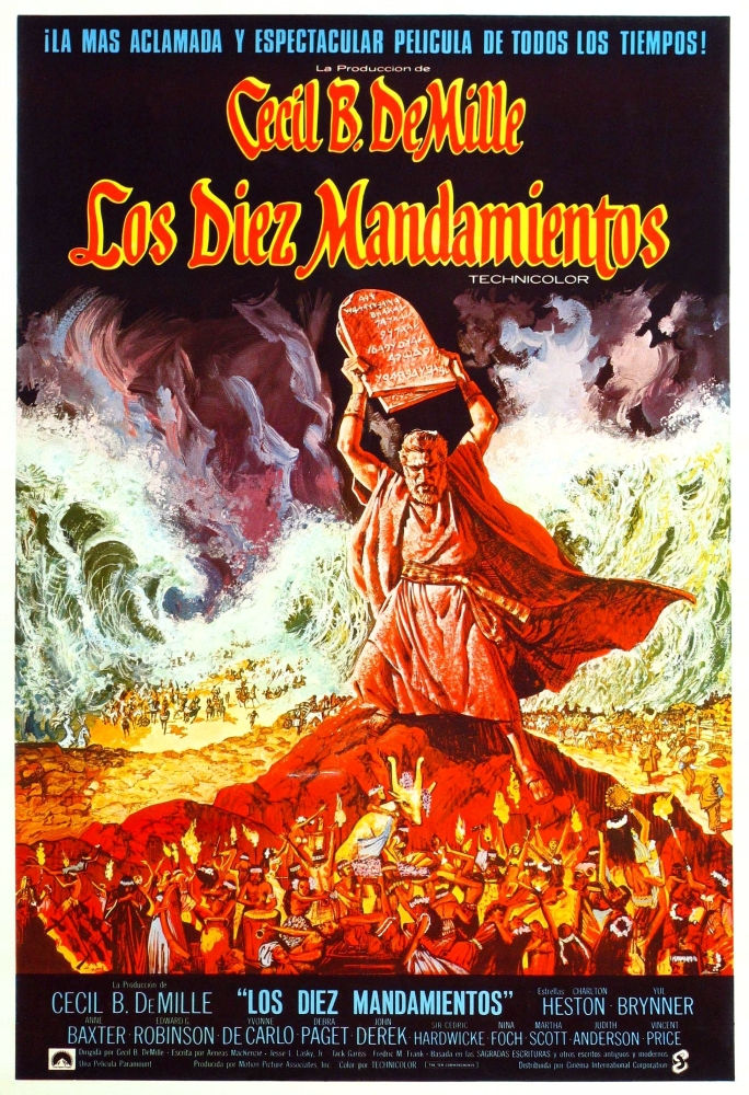 Everett Collection EVCMCDTECOEC002H The Ten Commandments Charlton Heston On Spanish Poster Art 1956 Movie Poster Masterprint, 11 x 17