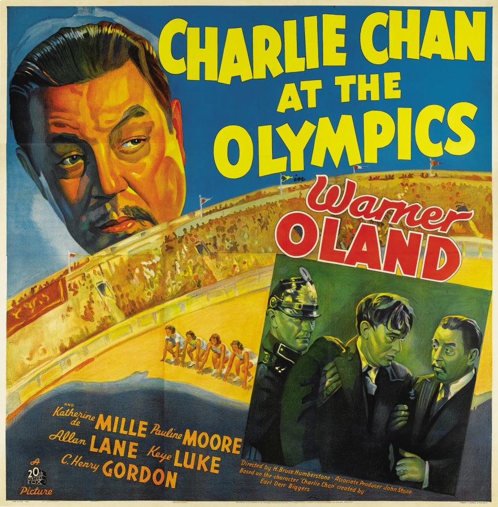 Picture of   Charlie Chan At The Olympics Top Left & Inset Far Right - Warner Oland 1937 Tm & Copyright 20th Century Fox Film All Rights Reserved & Courtesy  Movie Poster Masterprint&#44; 11 x 17