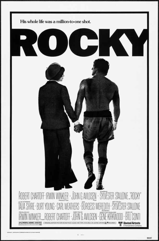 Everett Collection EVCMMDROCKEC001H Rocky L-R - Talia Shire Sylvester Stallone 1976 Movie Poster Masterprint, 11 x 17 -  Posterazzi