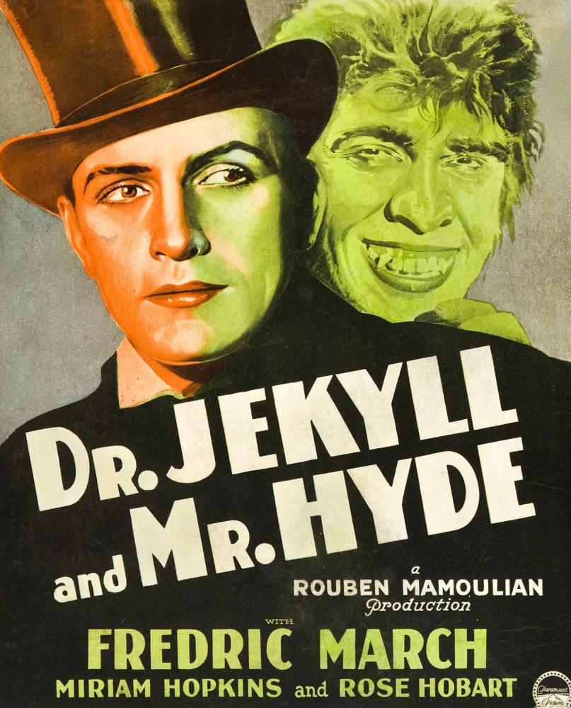 Everett Collection  Dr. Jekyll & Mr. Hyde Poster Art Featuring Fredric March On Window Card 1931 Movie Poster Masterprint, 24 x 36 - Large -  Posterazzi, EVCMSDDRJEEC001HLARGE