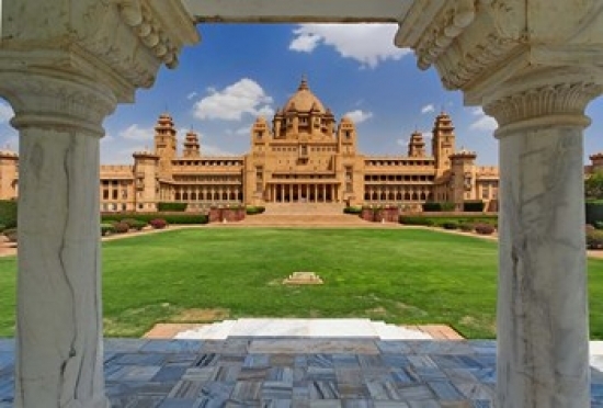 PDDAS10AJE0392B Umaid Bhawan Palace Hotel Jodjpur India Poster Print by Adam Jones, 24 x 15