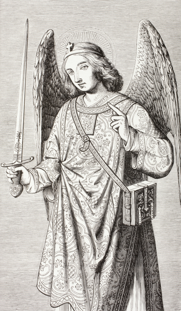 Picture of Design Pics DPI1904324 The Archangel Michael After A Miniature in A Book of Hours From Les Artes Au Moyen Age Published Paris 1873 Poster Print, 11 x 19