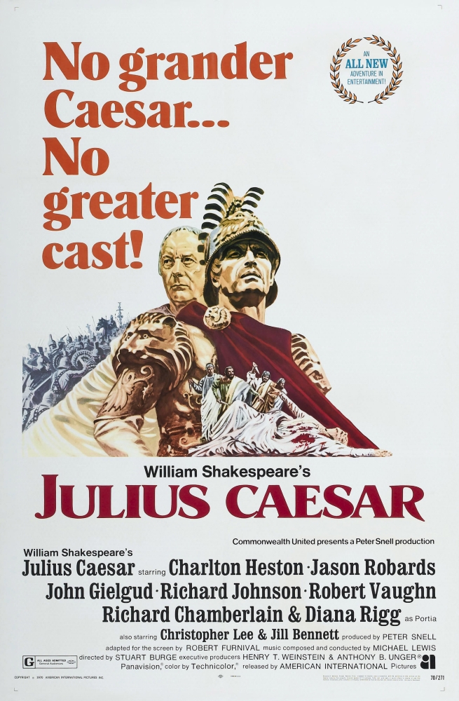 Everett Collection EVCMCDJUCAEC007H Julius Caesar US Poster From Left - John Gielgud Charlton Heston 1970 Movie Poster Masterprint, 11 x 17