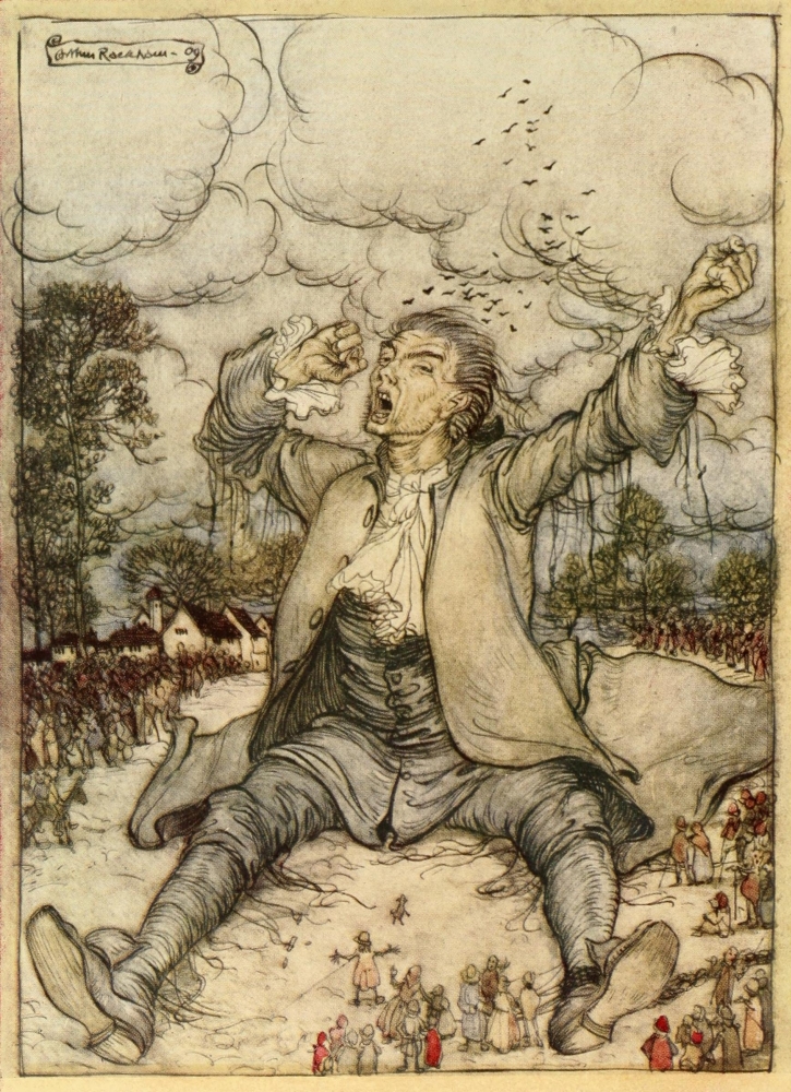 PPHPDA69265LARGE Gullivers Travels 1899 Gulliver Released From Strings Poster Print by A. Rackham, 24 x 36 - Large