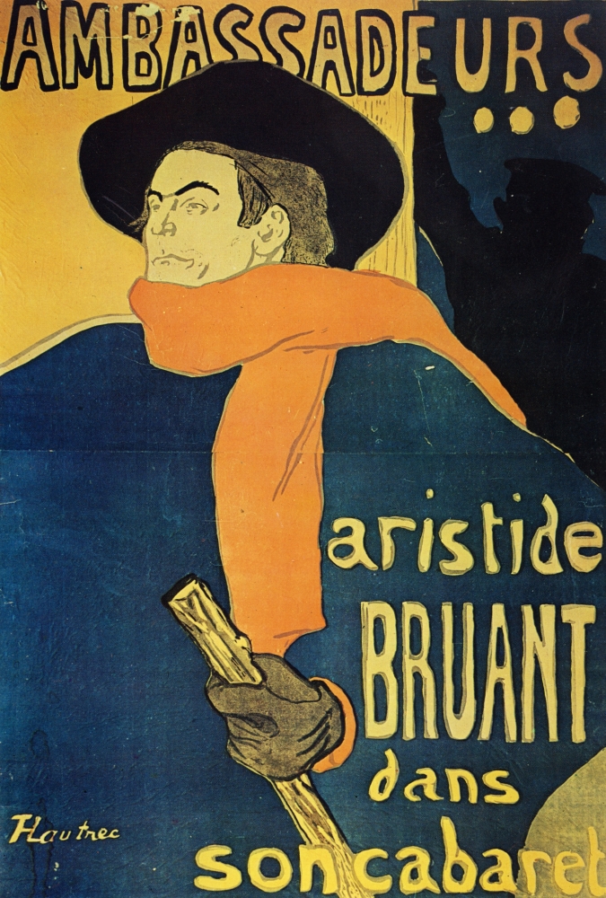 PPHPDA70407 Ambassadeurs Aristide Bruant Dans Son Cabaret 1892 Poster Print by Henri De Toulouse-Lautrec, 18 x 24