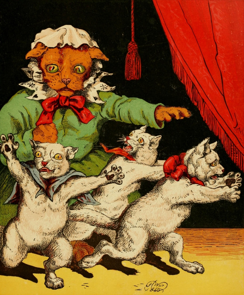 PPHPDA72151 Routledges Picture Gift-Book 1866 Three Little Kittens Poster Print by Harrison Weir, 18 x 24 -  Printable Heaven