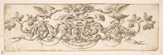 Picture of   Design for A Vignette Accompanying A Publication On The Greek Alphabet Poster Print by Attributed To Or After Stefano Della Bella&#44; Italian Florence 1610 1664 Florence&#44; 18 x 24