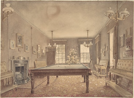 Reid Turner Interior of The Billiard Room At Lupton House Devonshire Designed by George Wrightwick for Sir J.B.Y. Buller Poster Print - 18 x 24