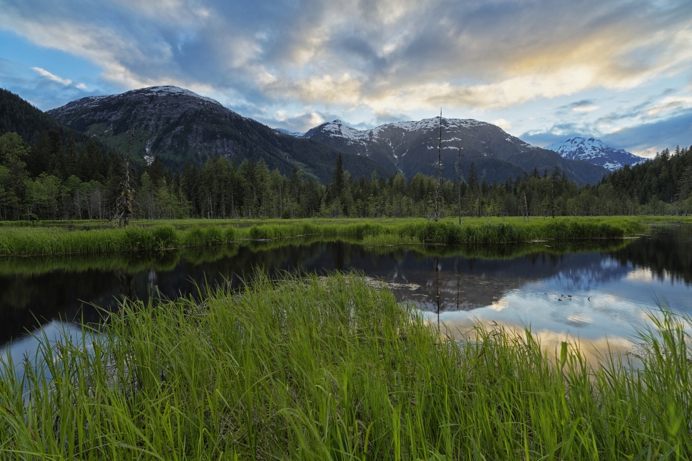 Sunset Over The Tongass National Forest Near Hyder - Alaska United States of America Poster Print - 38 x 24 in. - Large