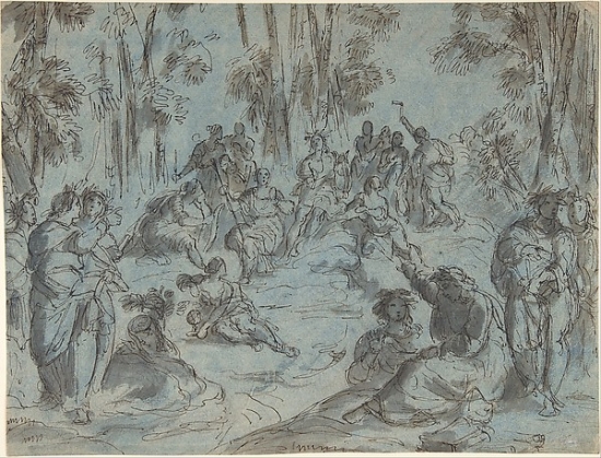 Apollo & The Nine Muses Surrounded by Poets On Mount Parnassus Poster Print by Karel Ta - Bohemian Prague 1610 1674 Prague - 18 x 24