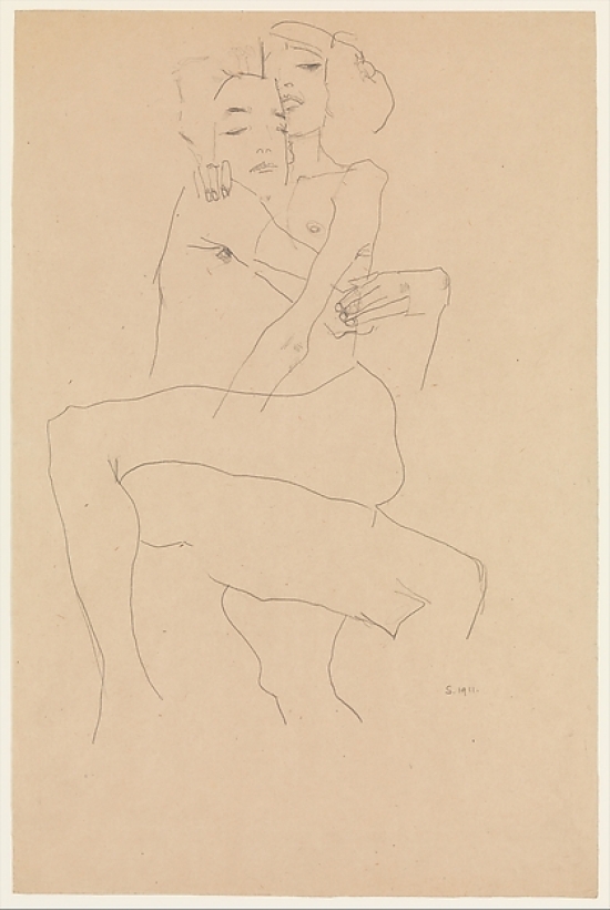 Couple Embracing Poster Print by Egon Schiele - 18 x 24