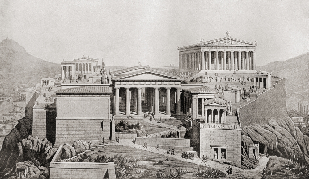Picture of Design Pics DPI1872714 The Acropolis Athens Greece As It Would Have Appeared in Ancient Times From The Book Harmsworth History of The World Published 1908 Poster Print, 19 x 11