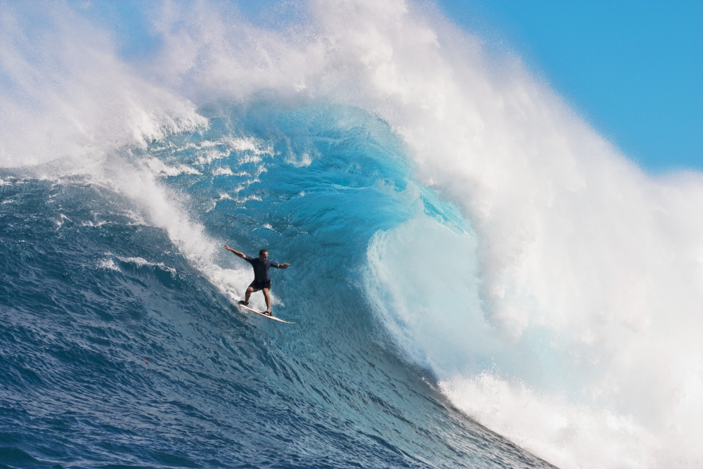 Picture of Design Pics DPI1972825 USA Hawaii Islands Maui Surfer On Huge Wave - Peahi-Jaws Poster Print, 18 x 12