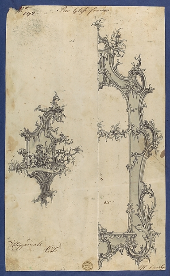 Pier Glass Frames in Chippendale Drawings Vol. I Poster Print by Thomas Chippendale, British Baptised Otley West Yorkshire 1718 1779 London, 18 x 24