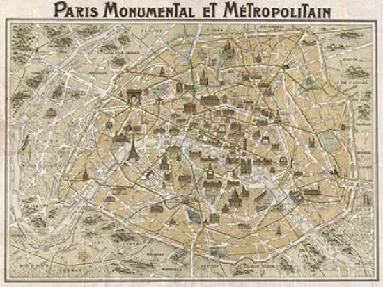 PDX3MP587SMALL Paris Monumental Et Metropolitain 1932 Poster Print by Anonymous, 11 x 14 - Small