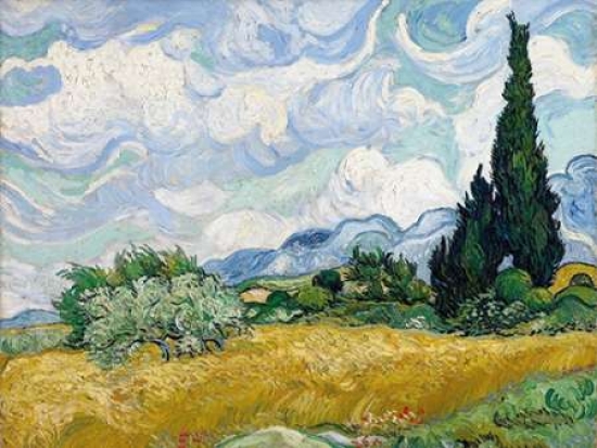 PDX3VG115SMALL Wheat Field with Cypresses Poster Print by Vincent Van Gogh, 11 x 14 - Small -  Selected Artworks