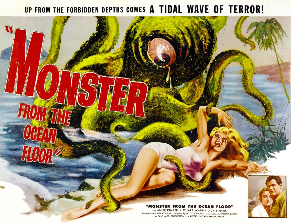 Everett Collection EVCMSDMOFREC001HLARGE Monster From The Ocean Floor Anne Kimbell Stuart Wade 1954 Movie Poster Masterprint, 28 x 22 - Large