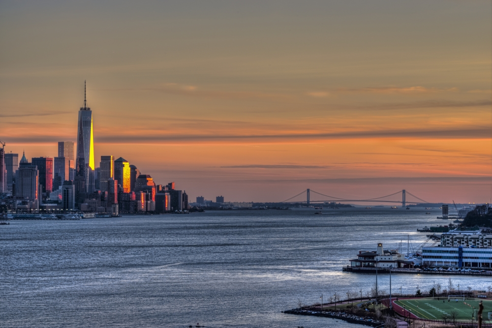 Sunset Over Lower Manhattan & The Verrazano-Narrows Bridge